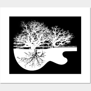 Guitar tree, guitarist gift idea Posters and Art